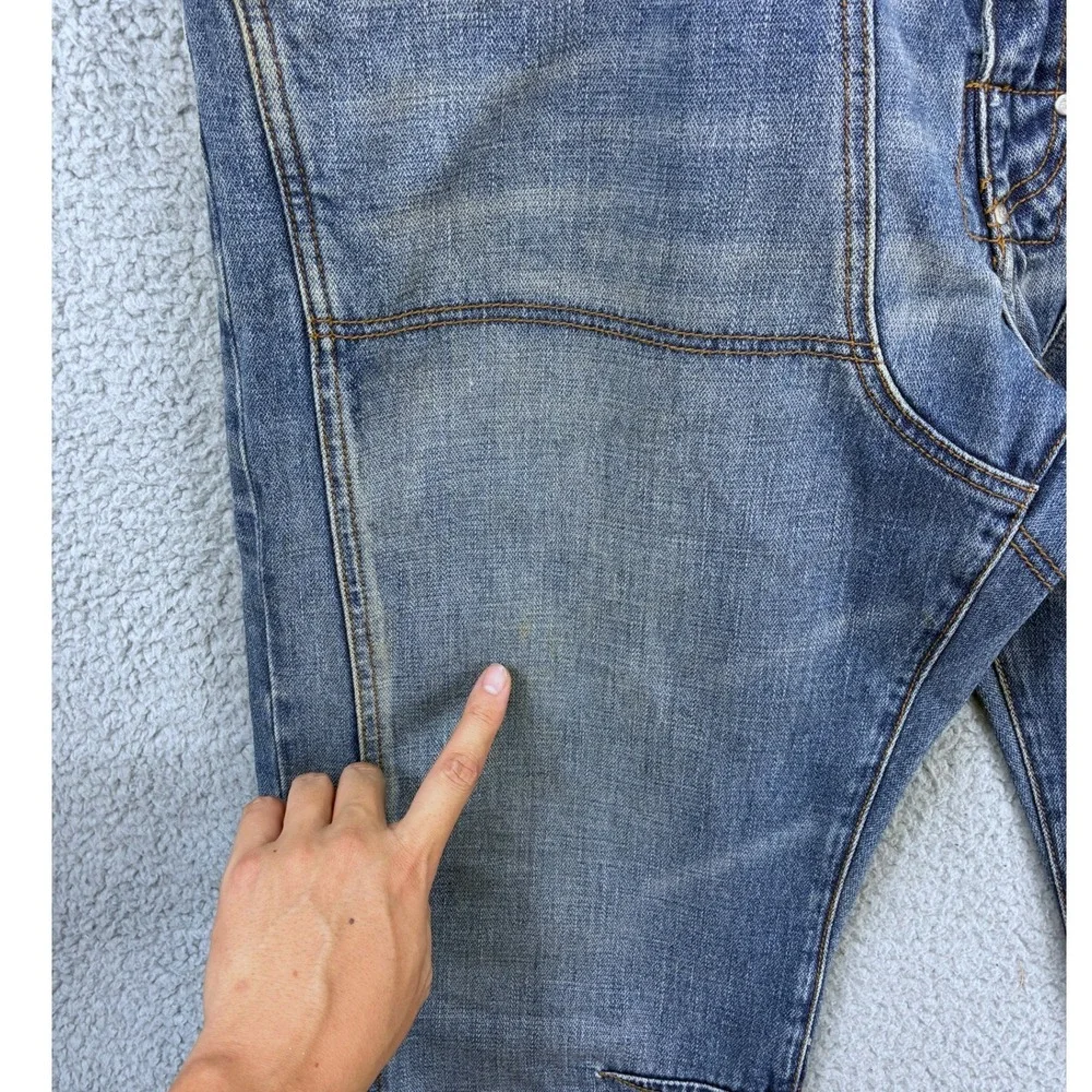 Parasuco Ergonomic Baggy Wide Leg Jeans Mens 38 Blue Y2K Vintage Denim Flawed